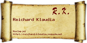 Reichard Klaudia névjegykártya