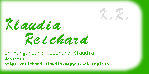 klaudia reichard business card